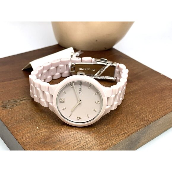 Calvin Klein Women's Watch 25200077 Quartz Pink Blush Ceramic 32mm - Picture 7 of 13